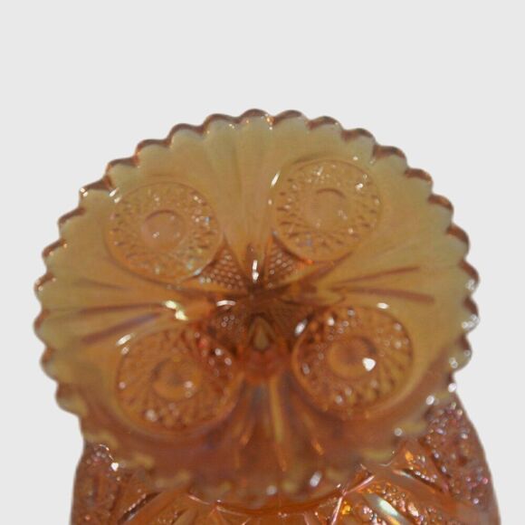 Vintage Imperial Marigold Carnival Glass Compote Hobstar and Arches Pattern - Picture 3 of 3